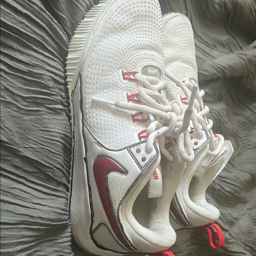 Nike White and Red Athletic Shoes